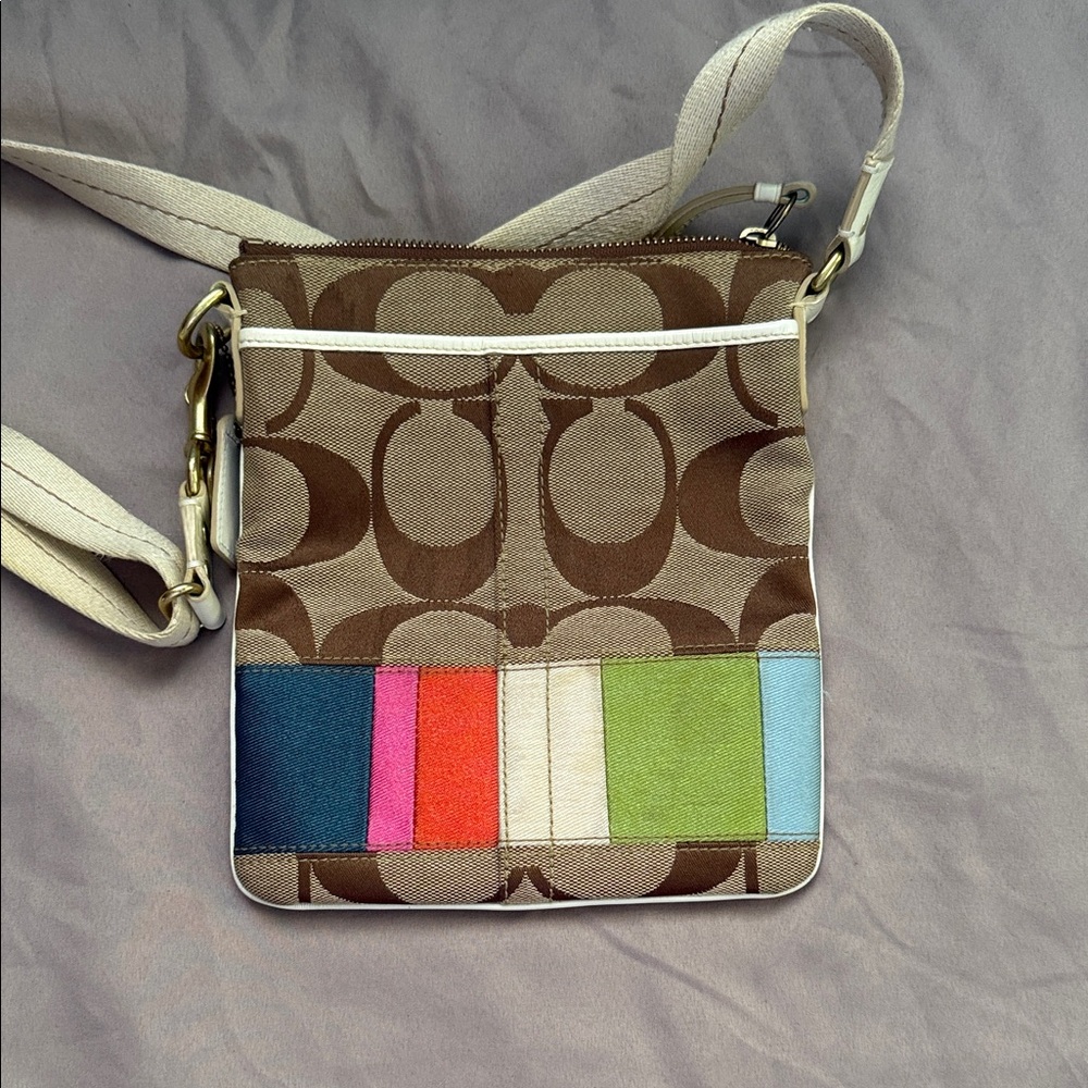 Coach Heritage Signature Multicolor Crossbody Bag